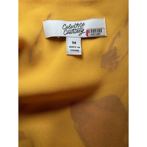 COLOR ME COURTNEY Eleanor Colorful Romantic Feminine Wrap Dress Floral M - Picture 7 of 9